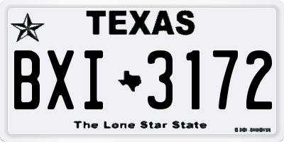 TX license plate BXI3172