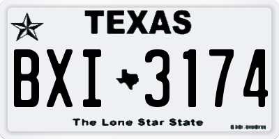 TX license plate BXI3174