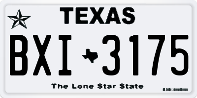 TX license plate BXI3175