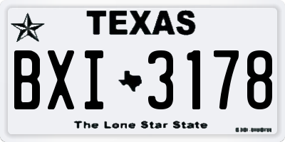 TX license plate BXI3178