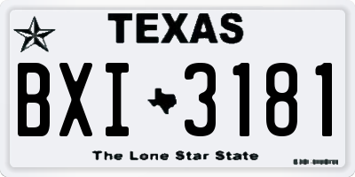 TX license plate BXI3181
