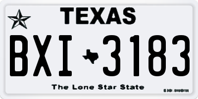 TX license plate BXI3183