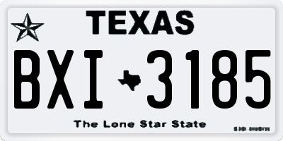 TX license plate BXI3185