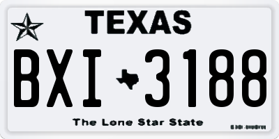 TX license plate BXI3188