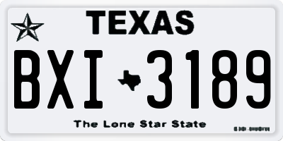 TX license plate BXI3189