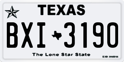 TX license plate BXI3190