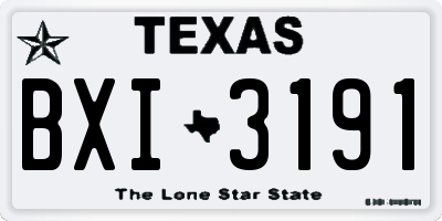 TX license plate BXI3191