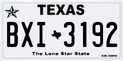 TX license plate BXI3192