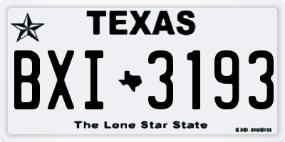 TX license plate BXI3193