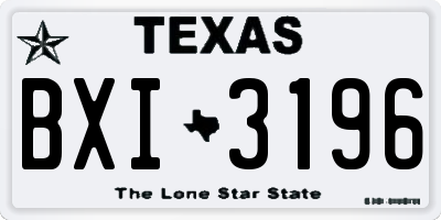 TX license plate BXI3196