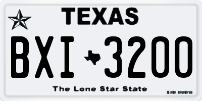 TX license plate BXI3200