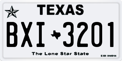 TX license plate BXI3201