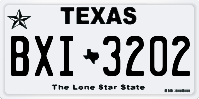 TX license plate BXI3202