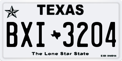 TX license plate BXI3204