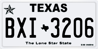 TX license plate BXI3206