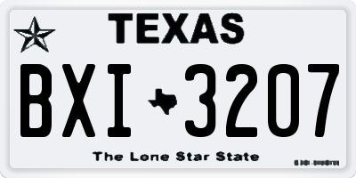 TX license plate BXI3207