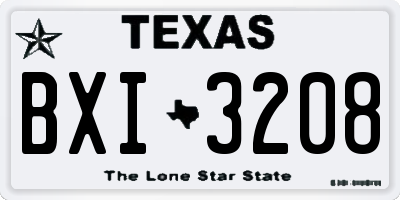 TX license plate BXI3208