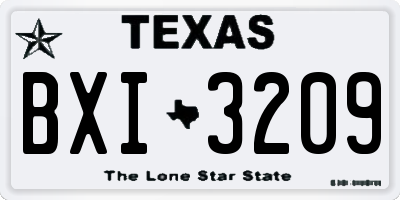 TX license plate BXI3209