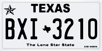 TX license plate BXI3210