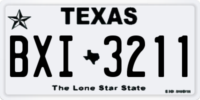 TX license plate BXI3211
