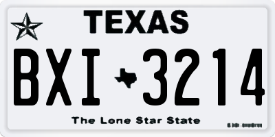 TX license plate BXI3214