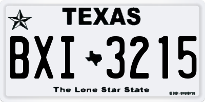TX license plate BXI3215