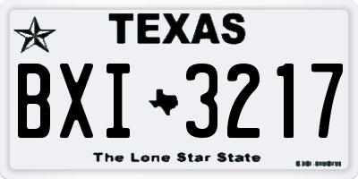 TX license plate BXI3217