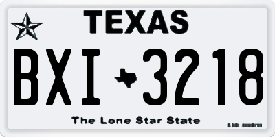 TX license plate BXI3218