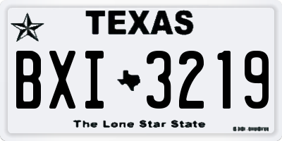 TX license plate BXI3219