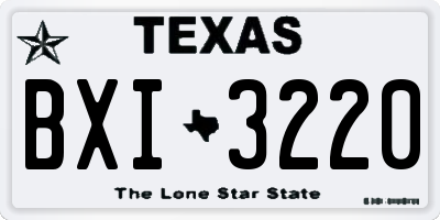 TX license plate BXI3220