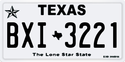 TX license plate BXI3221