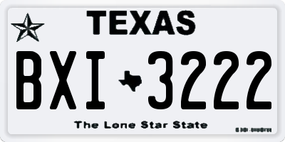 TX license plate BXI3222