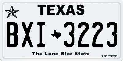 TX license plate BXI3223
