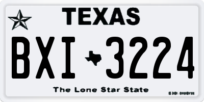 TX license plate BXI3224