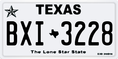 TX license plate BXI3228