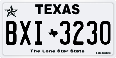 TX license plate BXI3230