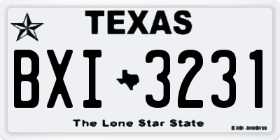 TX license plate BXI3231