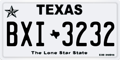 TX license plate BXI3232