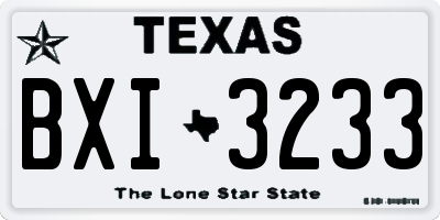 TX license plate BXI3233