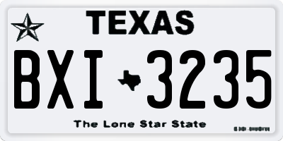 TX license plate BXI3235