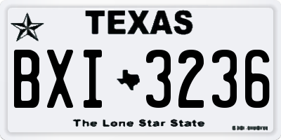 TX license plate BXI3236