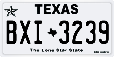 TX license plate BXI3239
