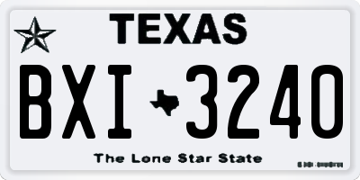 TX license plate BXI3240