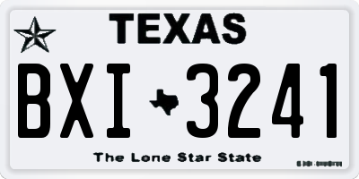 TX license plate BXI3241