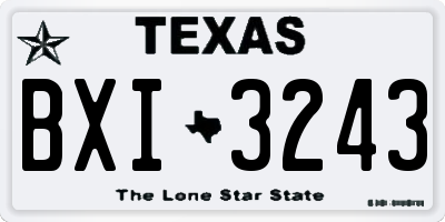TX license plate BXI3243