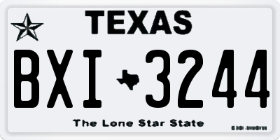 TX license plate BXI3244