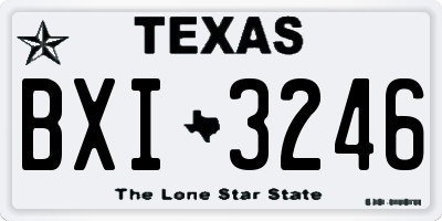 TX license plate BXI3246