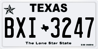 TX license plate BXI3247