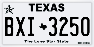 TX license plate BXI3250