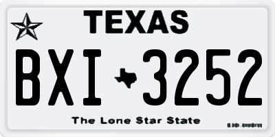 TX license plate BXI3252